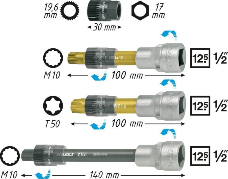 HAZET Mounting Tool Kit, alternator freewheel clutch