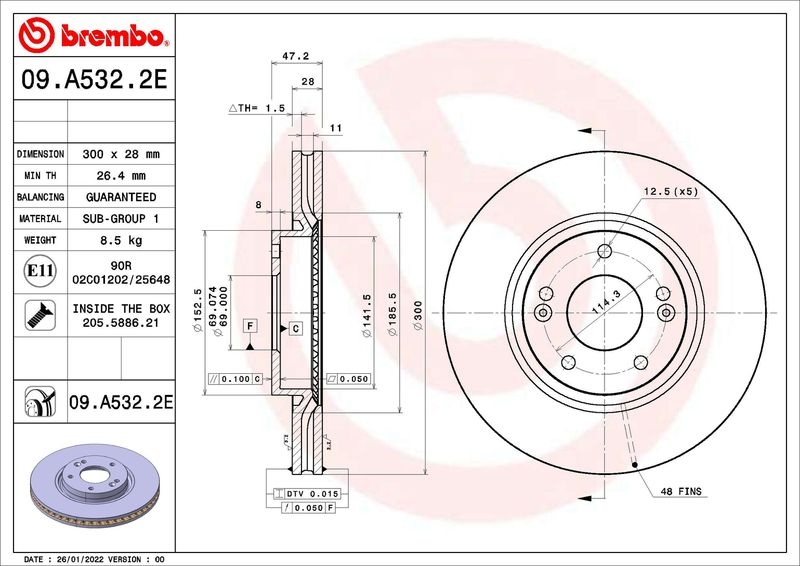 BREMBO Bremsensatz, Scheibenbremse BEYOND LINE - EV