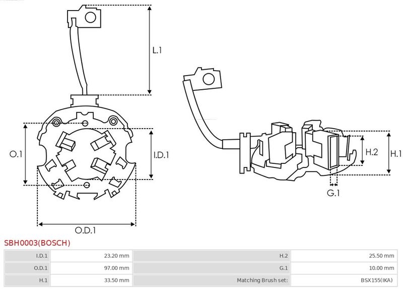 AS-PL Halter, Kohlebürsten Brandneu Bosch