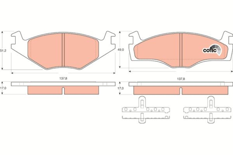 TRW Brake Pad Set, disc brake COTEC