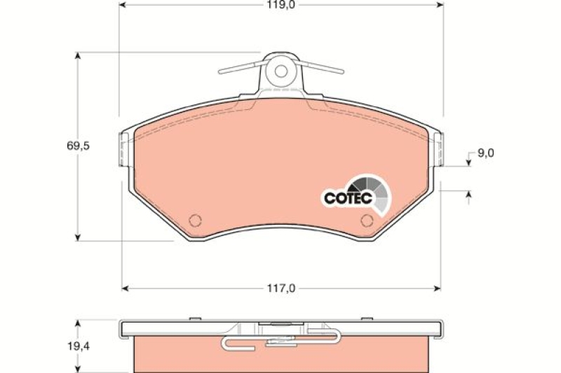 TRW Brake Pad Set, disc brake COTEC