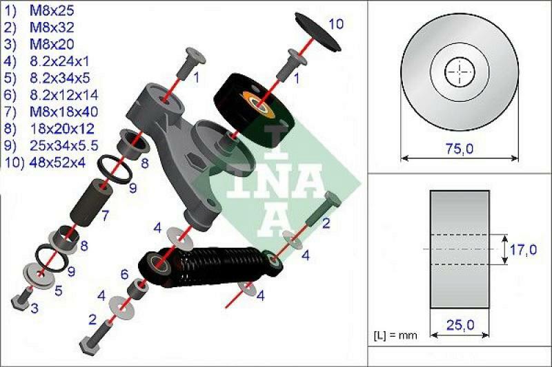 INA Repair Kit, v-ribbed belt tensioner