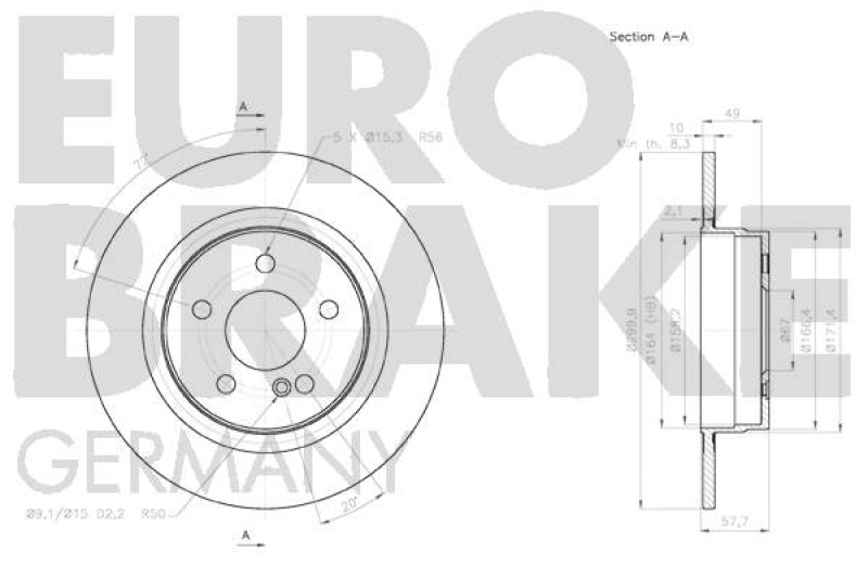 2x EUROBRAKE Bremsscheibe