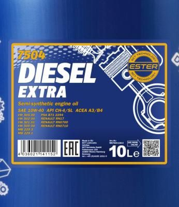 10L Mannol Diesel Extra Motoröl 10W-40