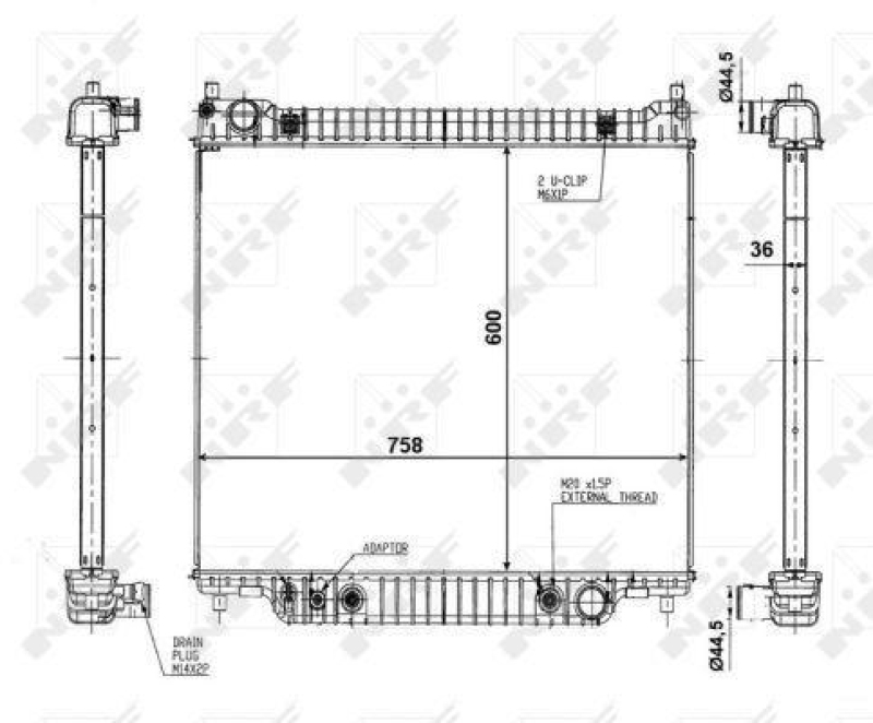 NRF Radiator, engine cooling EASY FIT