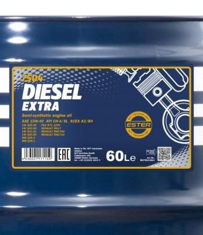 60L Mannol Diesel Extra Motoröl 10W-40