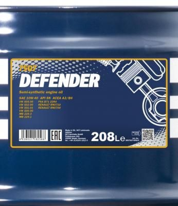 208L Mannol Defender 10W-40