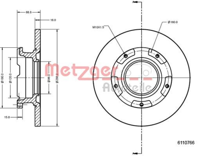 METZGER Brake Disc