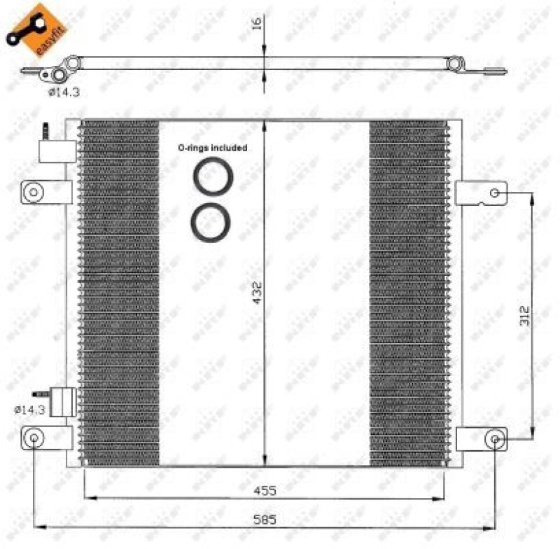 NRF Condenser, air conditioning EASY FIT