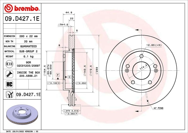 BREMBO Bremsensatz, Scheibenbremse BEYOND LINE - EV