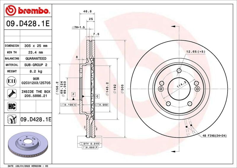 BREMBO Bremsensatz, Scheibenbremse BEYOND LINE - EV