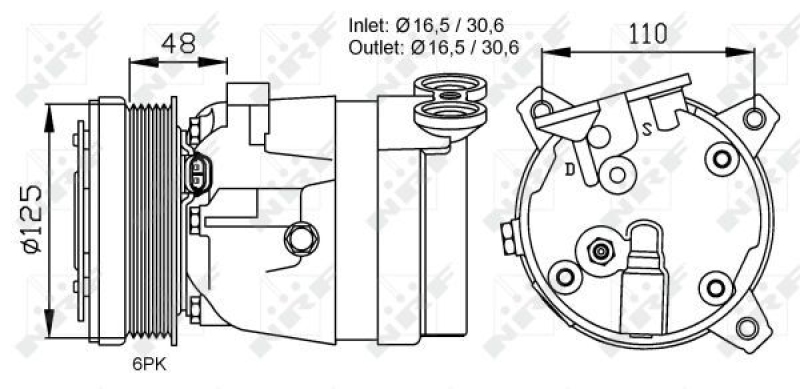 NRF Compressor, air conditioning EASY FIT