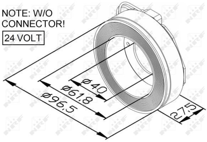 NRF Coil, magnetic-clutch compressor