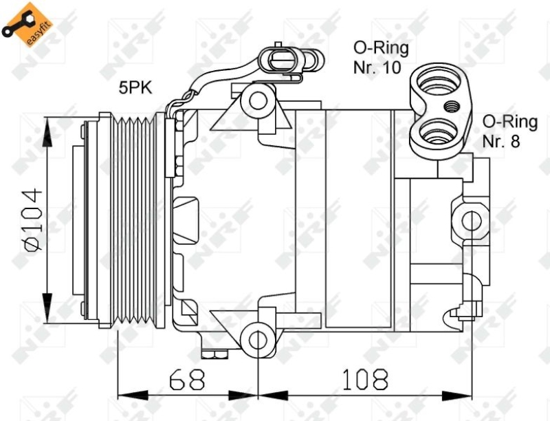 NRF Compressor, air conditioning EASY FIT