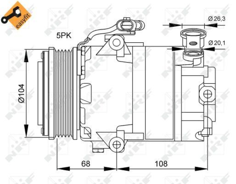 NRF Compressor, air conditioning EASY FIT