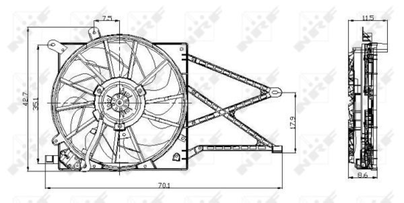 NRF Fan, radiator