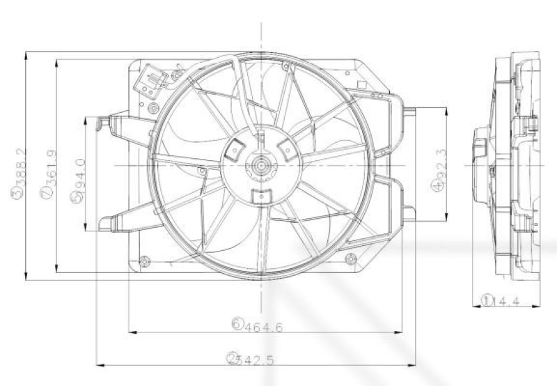 NRF Fan, radiator