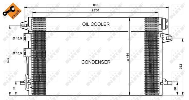 NRF Condenser, air conditioning EASY FIT