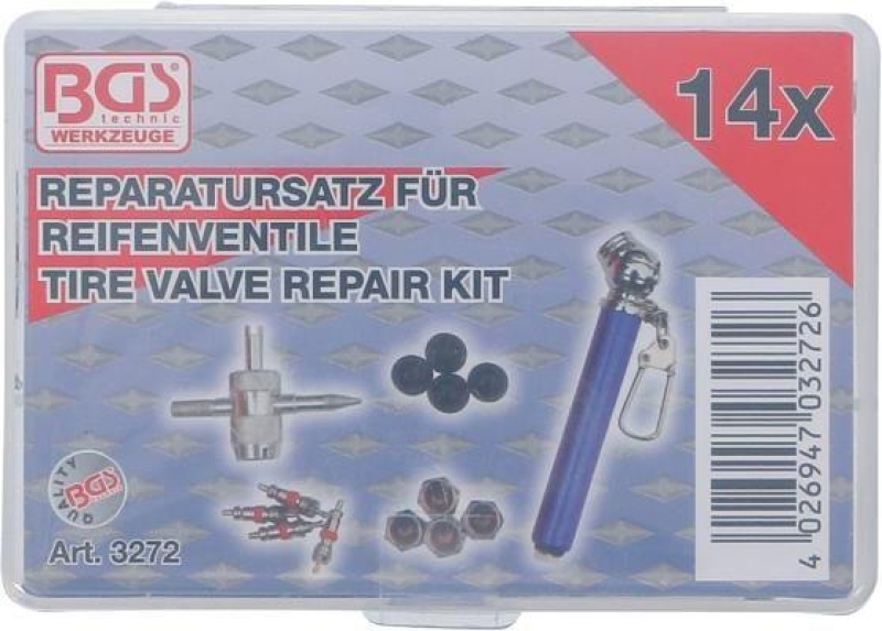 Reparatursatz für Reifenventile | 14-tlg.