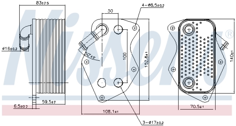 NISSENS Oil Cooler, engine oil