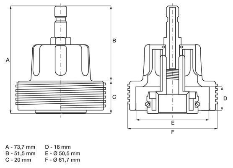 BGS Adapter, cooling system pressure test set