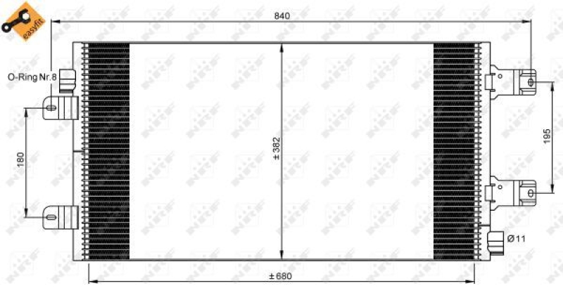 NRF Condenser, air conditioning EASY FIT