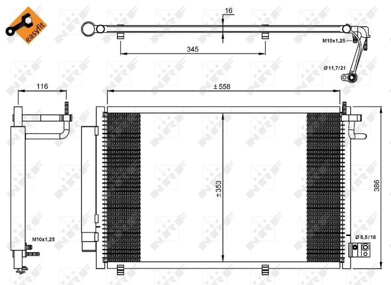 NRF Condenser, air conditioning EASY FIT