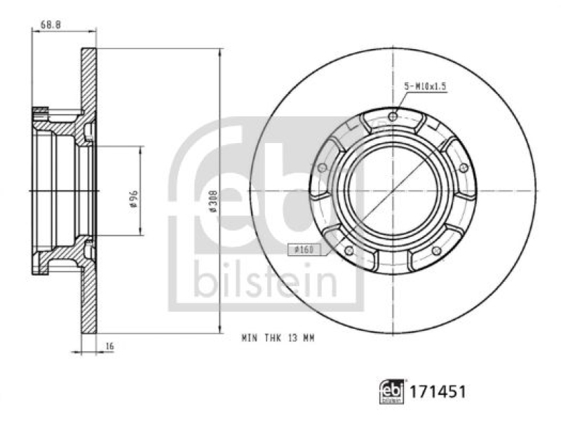 2x FEBI BILSTEIN Bremsscheibe