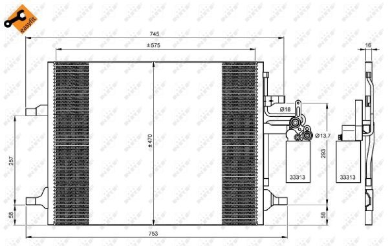 NRF Kondensator, Klimaanlage EASY FIT