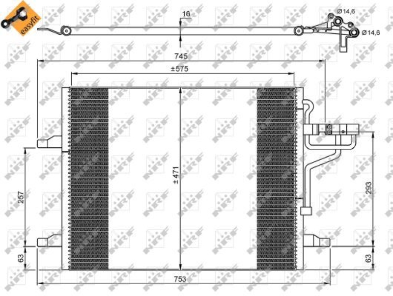 NRF Condenser, air conditioning EASY FIT