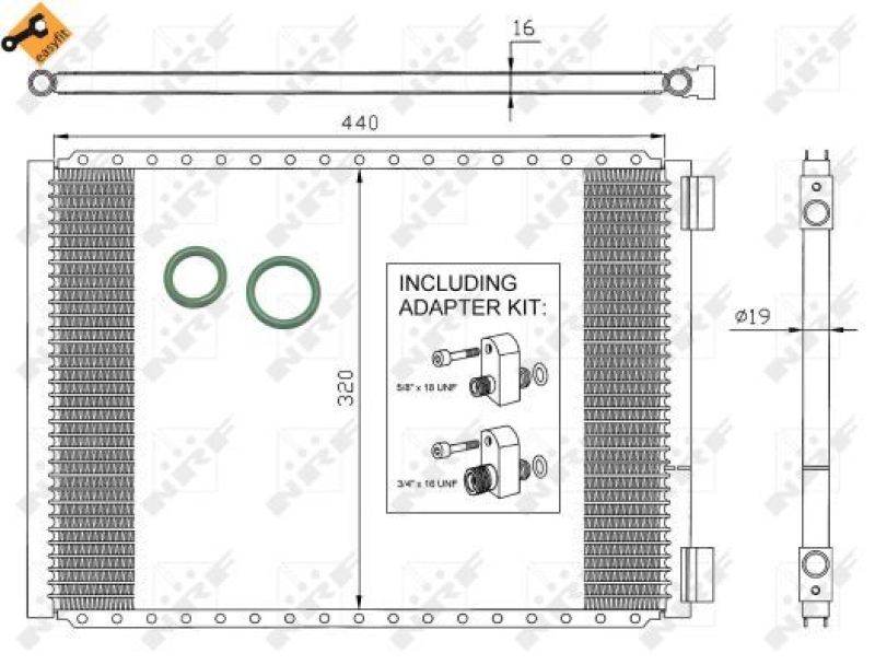 NRF Condenser, air conditioning EASY FIT