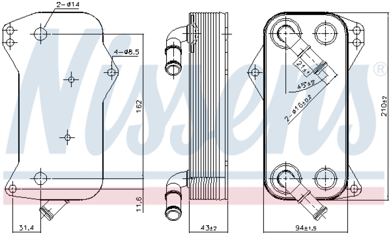 NISSENS Oil Cooler, automatic transmission