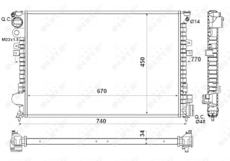 NRF Radiator, engine cooling