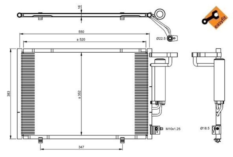 NRF Condenser, air conditioning EASY FIT