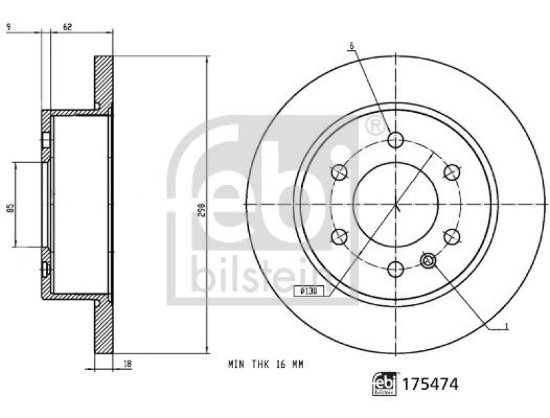 2x FEBI BILSTEIN Bremsscheibe