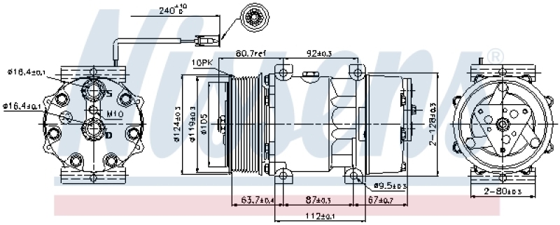 NISSENS Kompressor, Klimaanlage ** FIRST FIT **