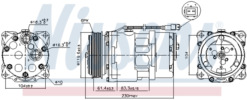 NISSENS Compressor, air conditioning ** FIRST FIT **