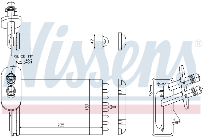 NISSENS Heat Exchanger, interior heating