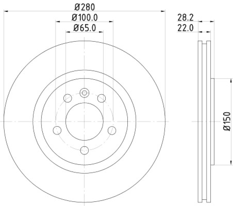 2x HELLA Bremsscheibe