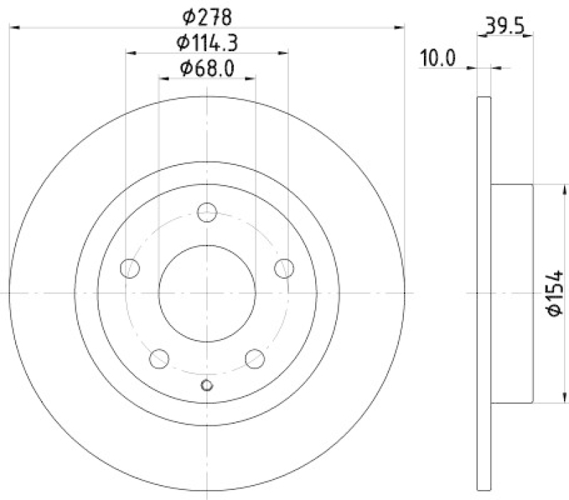 2x HELLA Brake Disc PRO