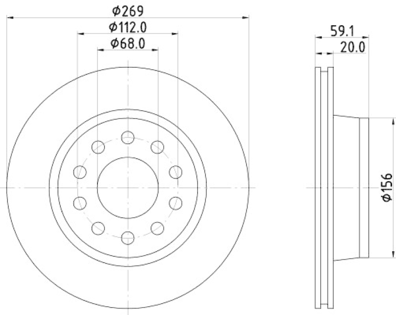 2x HELLA Brake Disc