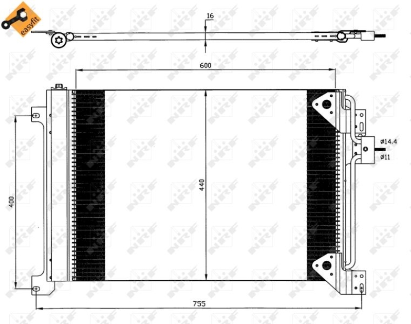 NRF Condenser, air conditioning EASY FIT