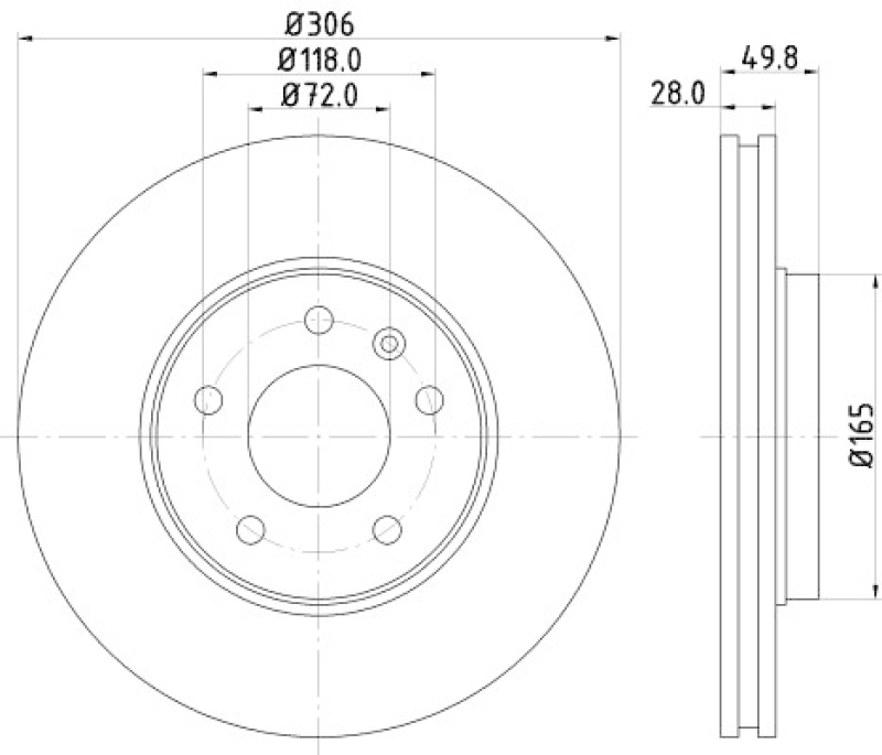 2x HELLA Brake Disc PRO