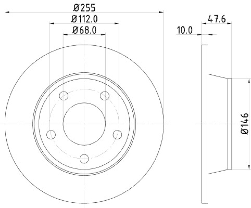 2x HELLA Brake Disc PRO