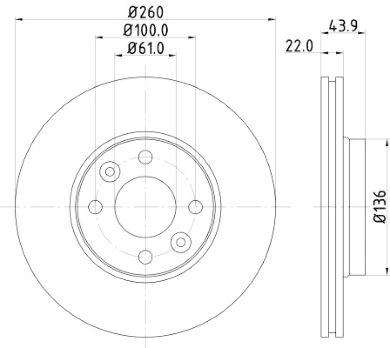 2x HELLA Brake Disc PRO