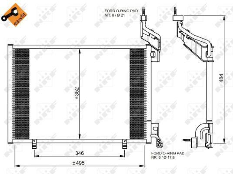 NRF Condenser, air conditioning EASY FIT