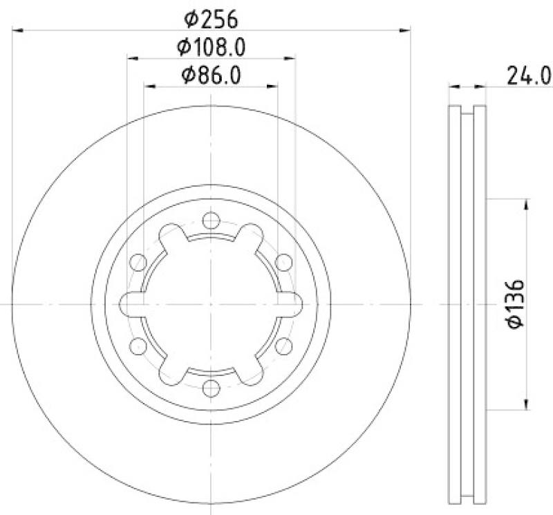 2x HELLA Brake Disc