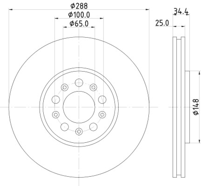 2x HELLA Bremsscheibe PRO High Carbon