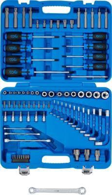 Werkzeugsortiment | 6,3 mm (1/4") + 12,5 mm (1/2") | E-Profil / T-Profil (für Torx) | 84-tlg.