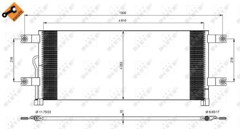 NRF Condenser, air conditioning EASY FIT